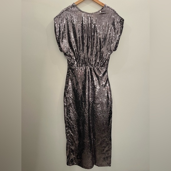 Zara Women’s Sequined Long Dress in Silver - Picture 6 of 7